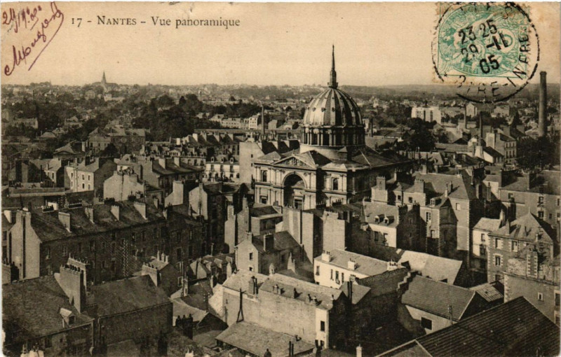 Carte postale ancienne Nantes - Vue panoramique à Nantes