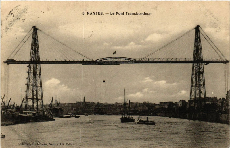 Carte postale ancienne Nantes - Le Pont Transbordeur à Nantes