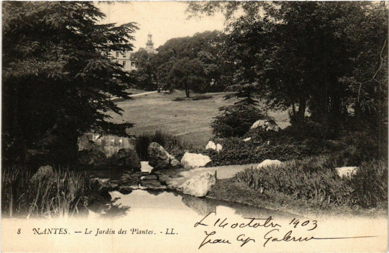 Carte postale ancienne Nantes - Le Jardin des Plantes à Nantes
