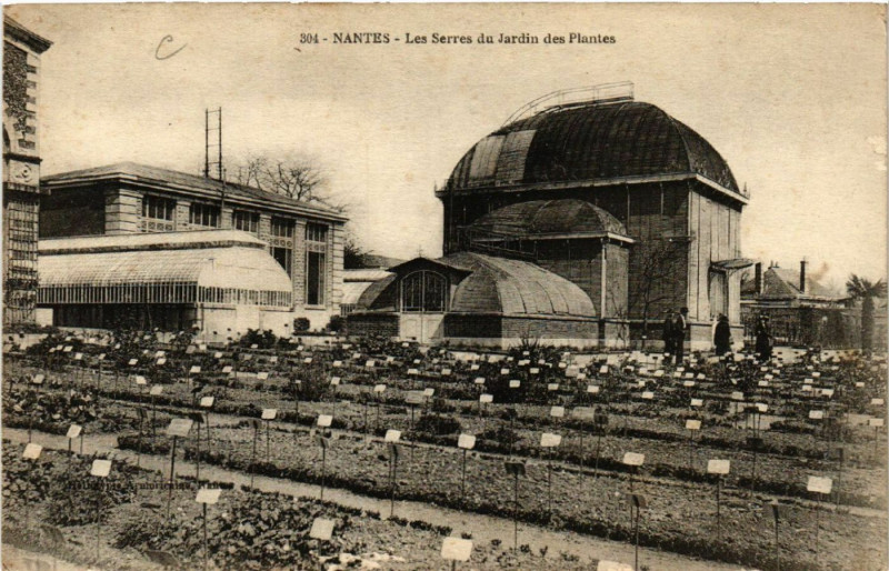 Carte postale ancienne Nantes - Les Serrs du Jardin des Plantes à Nantes