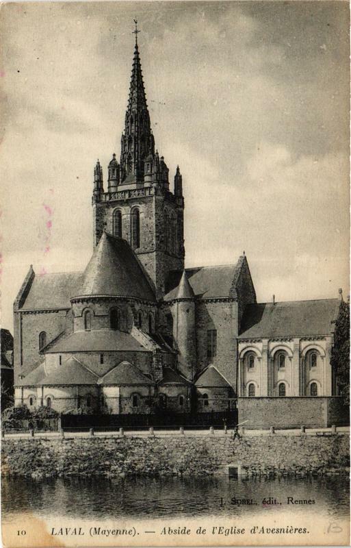 Carte postale ancienne Laval Abside de l'Eglise d'Avesnieres à Laval