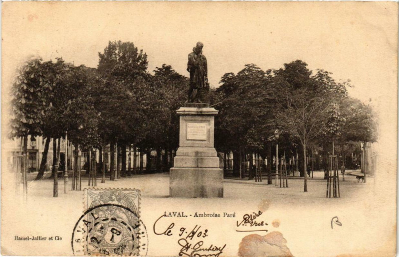 Carte postale ancienne Laval Ambroise Paré à Laval