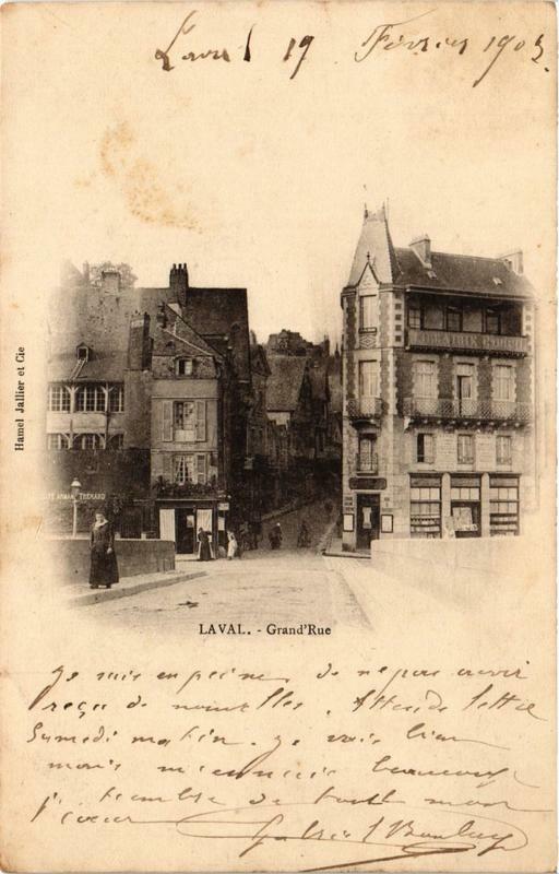 Carte postale ancienne Laval Grand'Rue à Laval