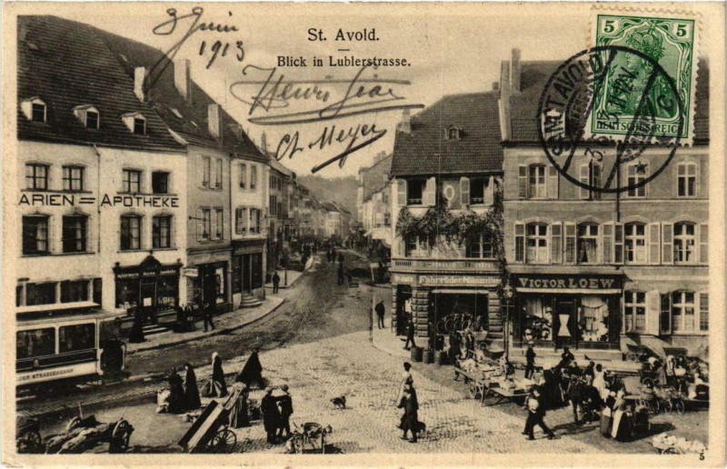 Carte postale ancienne Saint-Avold Blick in Lublerstrasse