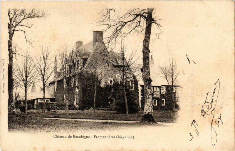 Carte postale ancienne Chateau de Beaubigné Fromentieres à Fromentières