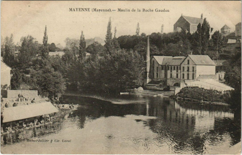 Carte postale ancienne Mayenne - Moulin de la Roche Gaudon à Mayenne