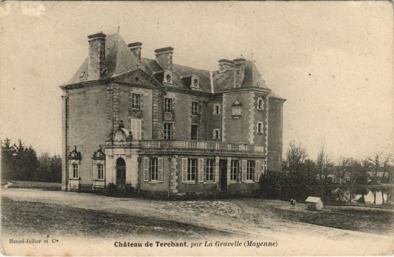 Carte postale ancienne Chateau de terchant, par La Gravelle à La Gravelle