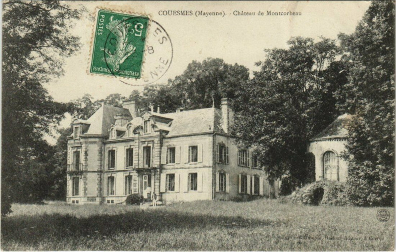 Carte postale ancienne Couesmes - Chateau de Montcorbeau