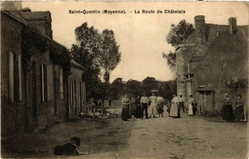 Carte postale ancienne Saint-Quentin, La Route de Chatelais