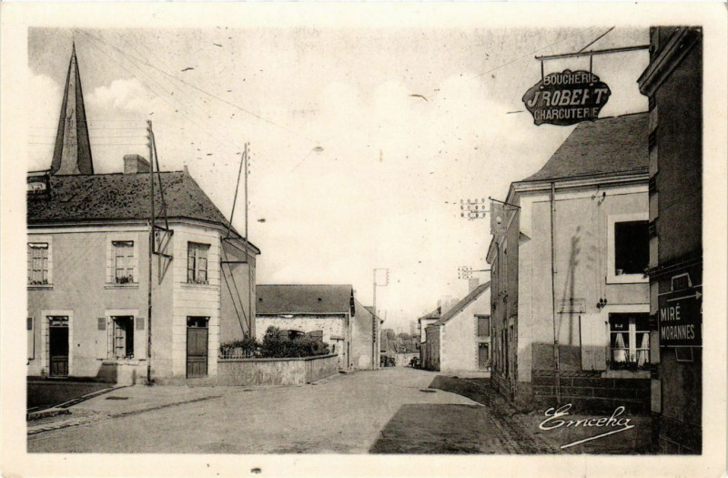Carte postale ancienne Saint-Laurent des Mortiers, Le Carrefour