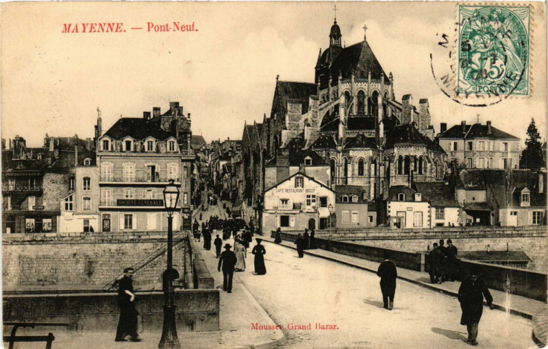 Carte postale ancienne Mayenne-Pont Neuf à Mayenne