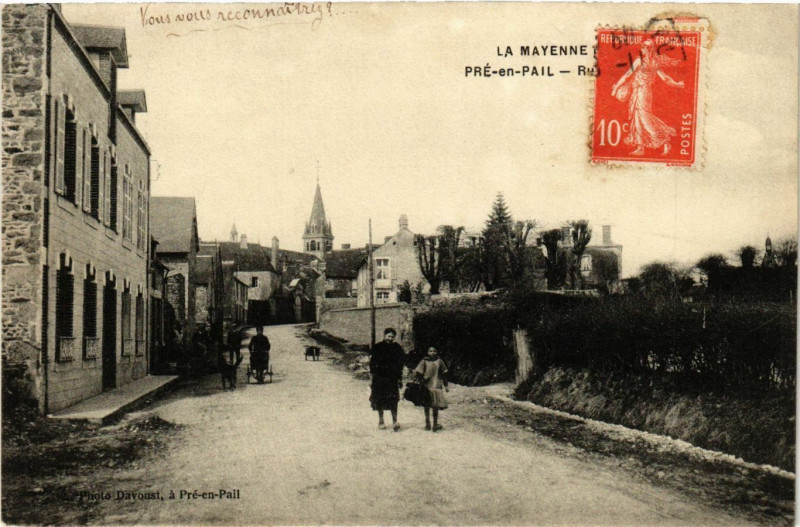Carte postale ancienne La Mayenne, Pré en Pail à Mayenne