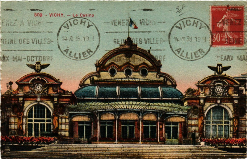 Carte postale ancienne Vichy - Le Casino