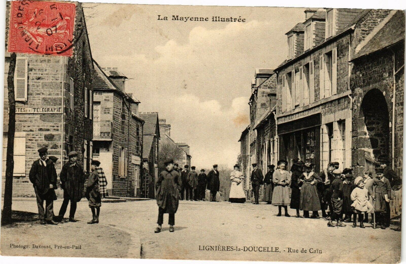 Carte postale ancienne Ligniéres-la-Doucelle - Rue de Cain
