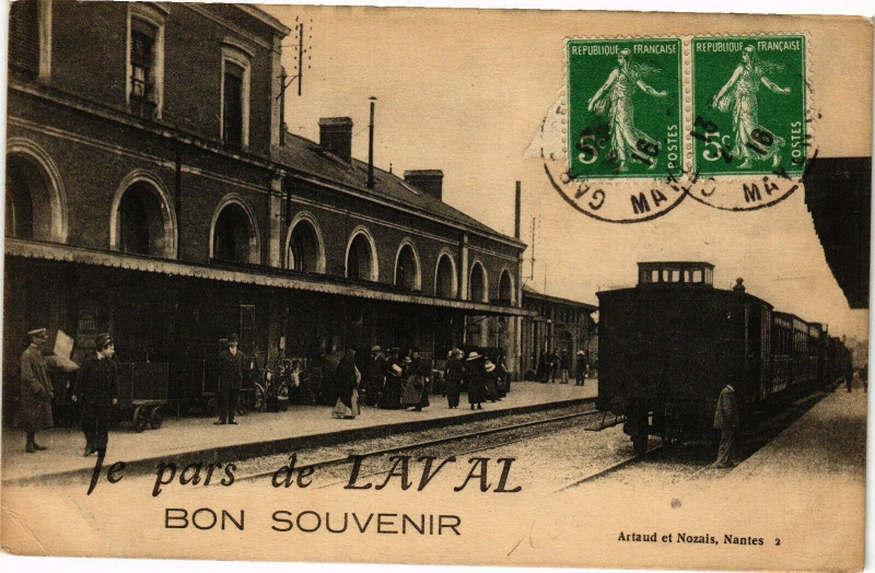 Carte postale ancienne Je pars de Laval - Bon Souvenir à Laval