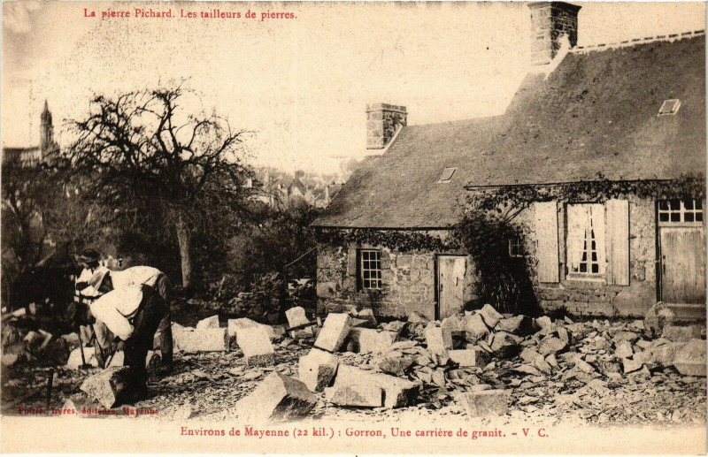Carte postale ancienne La pierre Pichard - Les tailleurs de pierres