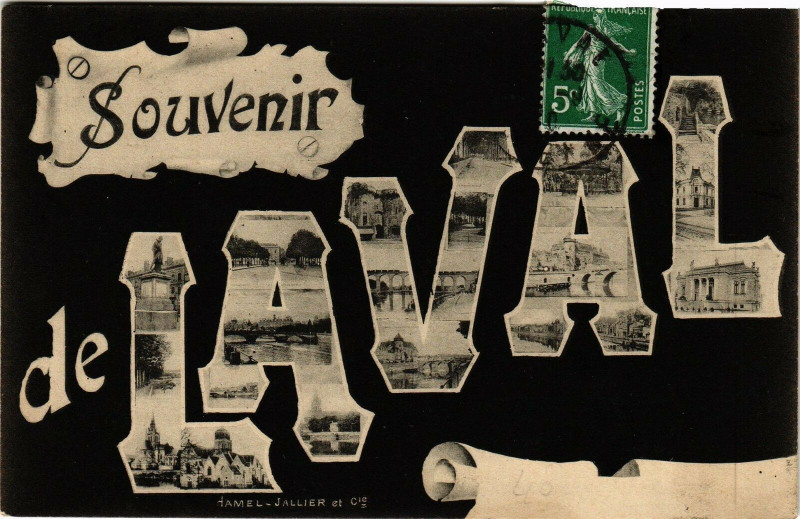Carte postale ancienne Souvenir de Laval à Laval