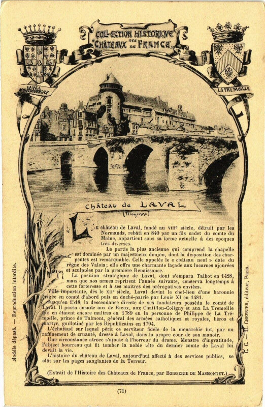 Carte postale ancienne Cháteau de Laval à Laval