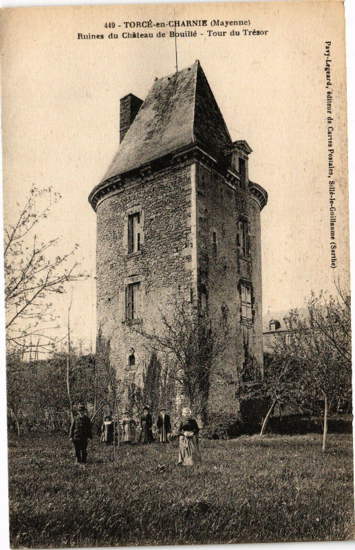 Carte postale ancienne Torce en charnie .- Ruines du chateau