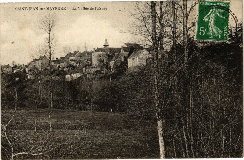 Carte postale ancienne Saint Jean Sur Mayenne .- La vallee de l'ernee à Mayenne