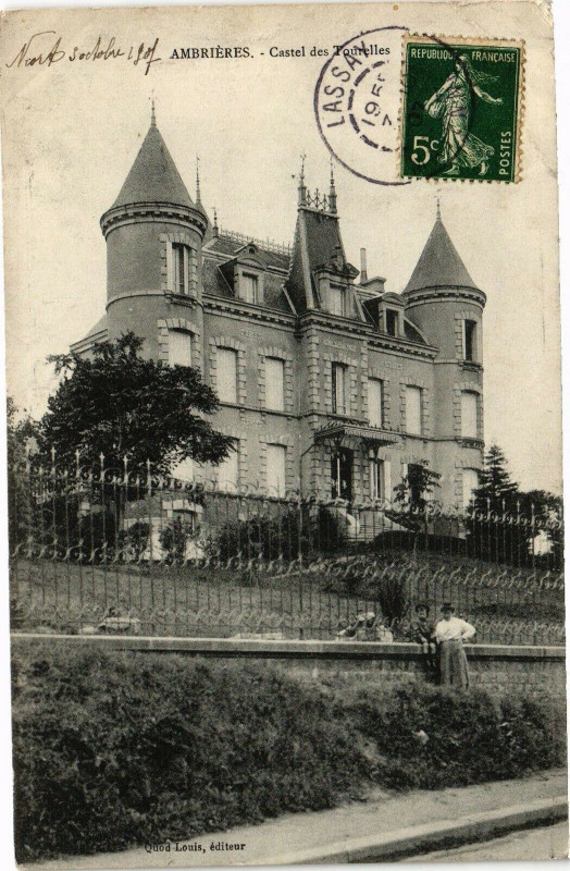 Carte postale ancienne Ambrieres .- cASTEL Des Tourelles
