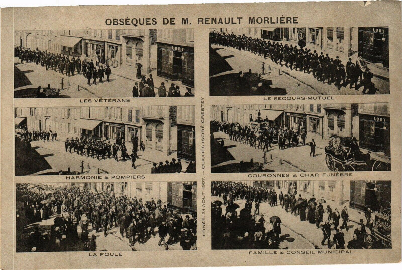 Carte postale ancienne Obseques De M.renault Morliere