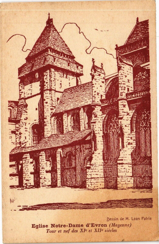 Carte postale ancienne Eglise notre dame d'evron