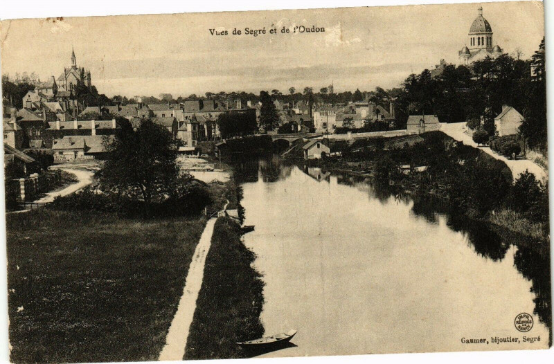 Carte postale ancienne Vues de Segré et de l'Oudon