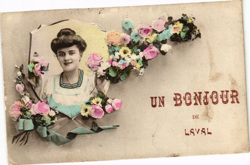 Carte postale ancienne Un Bonjour de Laval à Laval