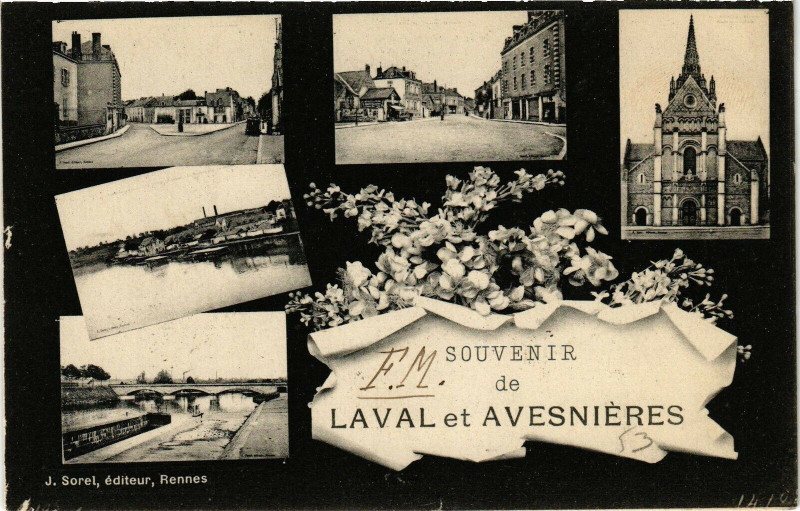 Carte postale ancienne Souvenir de Laval et Avesniéres à Laval