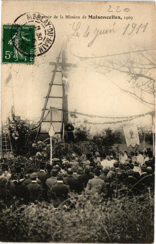 Carte postale ancienne Souvenir de la Mission de Maisoncelles