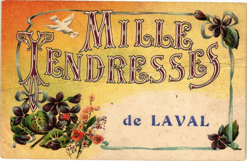 Carte postale ancienne Mille Iendresses de Laval à Laval