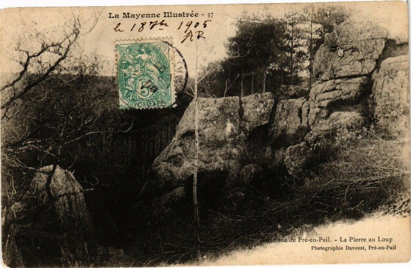 Carte postale ancienne Pré en Pail-La Pierre au Loup