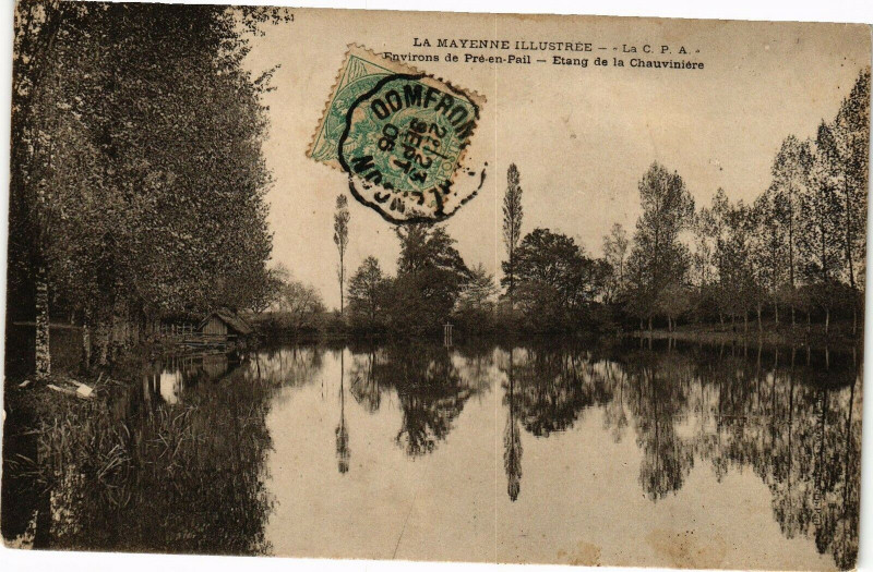 Carte postale ancienne Pré en Pail-Etang de la Chauviniére