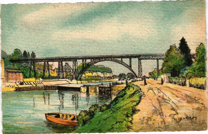 Carte postale ancienne Mayenne-Le Viaduc à Mayenne