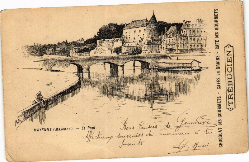 Carte postale ancienne Mayenne-Le Pont à Mayenne