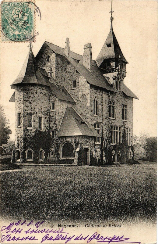 Carte postale ancienne Mayenne-Cháteau de Brives à Mayenne