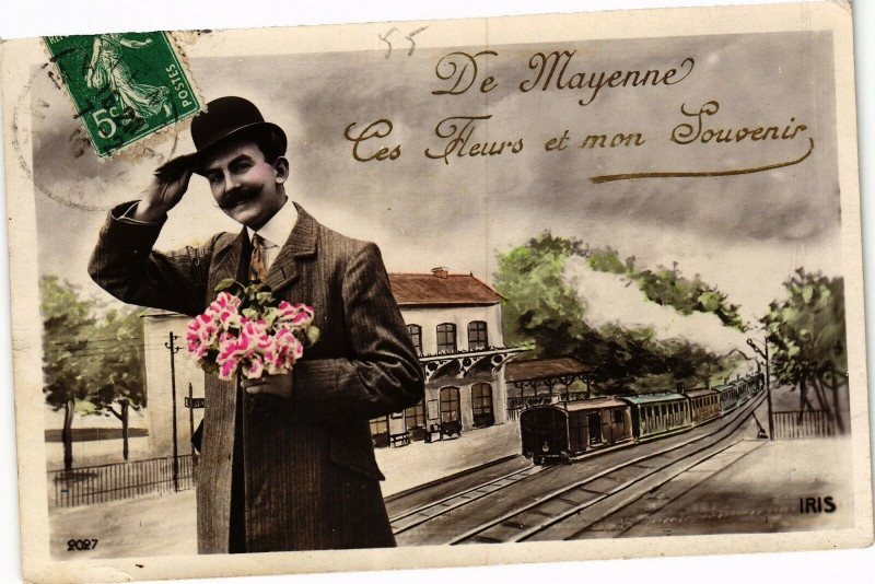Carte postale ancienne De Mayenne Ces Fleurs et mon Souvenir à Mayenne