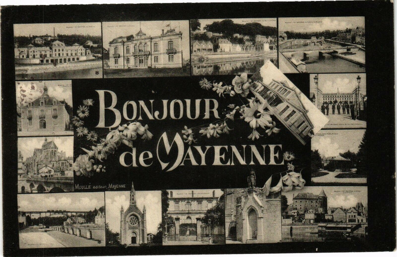 Carte postale ancienne Bonjour de Mayenne à Mayenne