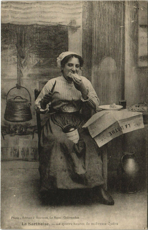 Carte postale ancienne La Sarthoise 4 heures de maitresse Quéru