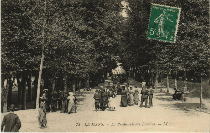 Carte postale ancienne Le Mans Promenade des Jacobins au Mans