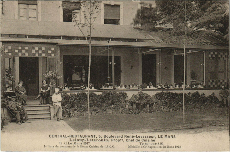 Carte postale ancienne Central-Restaurant Le Mans 5, Bd René-Levasseur Chef de Cuisine au Mans