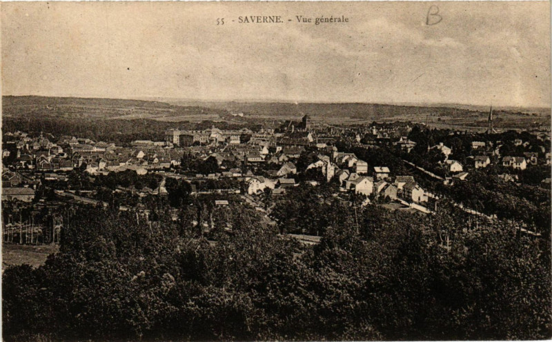 Carte postale ancienne Saverne - Vue générale à Saverne