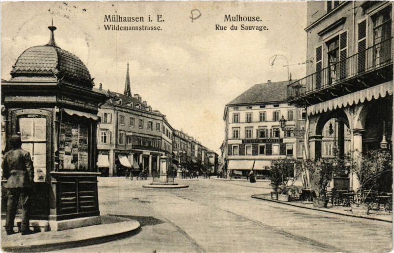 Carte postale ancienne Mulhausen - Wildemannstrasse - Mulhouse - Rue du Sauvage à Mulhouse
