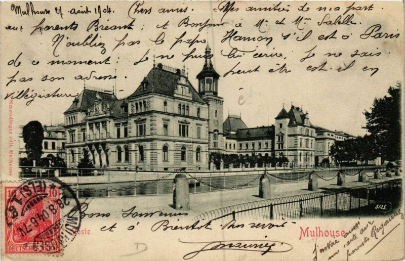Carte postale ancienne Poste - Mulhouse à Mulhouse