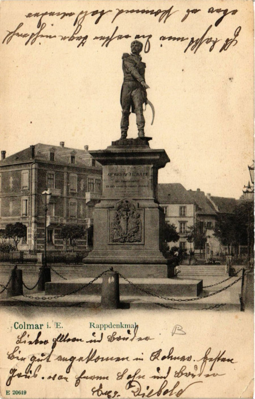 Carte postale ancienne Colmar - Rappdenkmal à Colmar