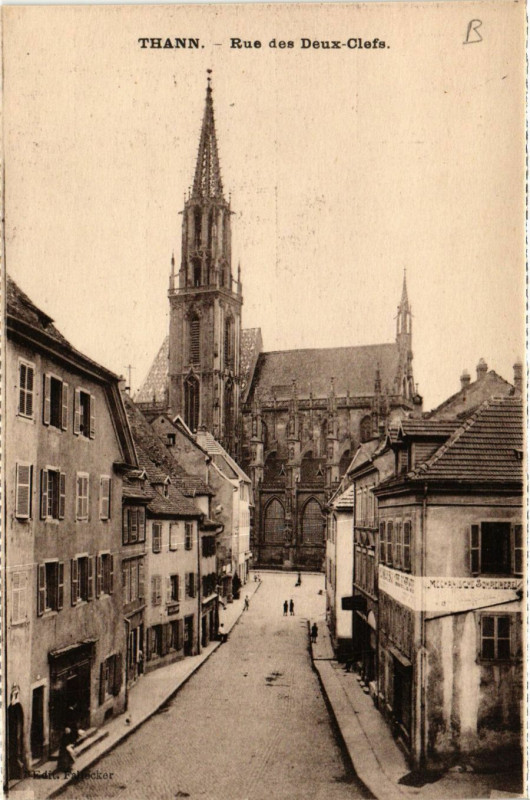 Carte postale ancienne Thann - Rue des Deux-Clefs à Thann