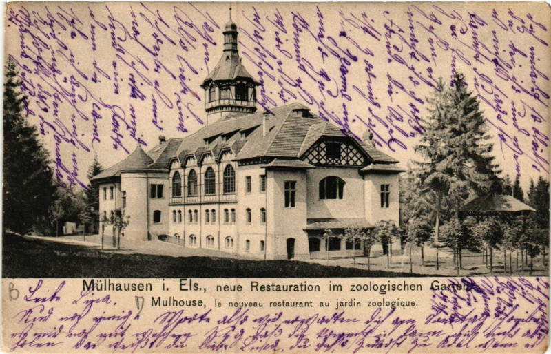 Carte postale ancienne Mulhausen neue Restauration im zoologischen Mulhouse.. à Mulhouse