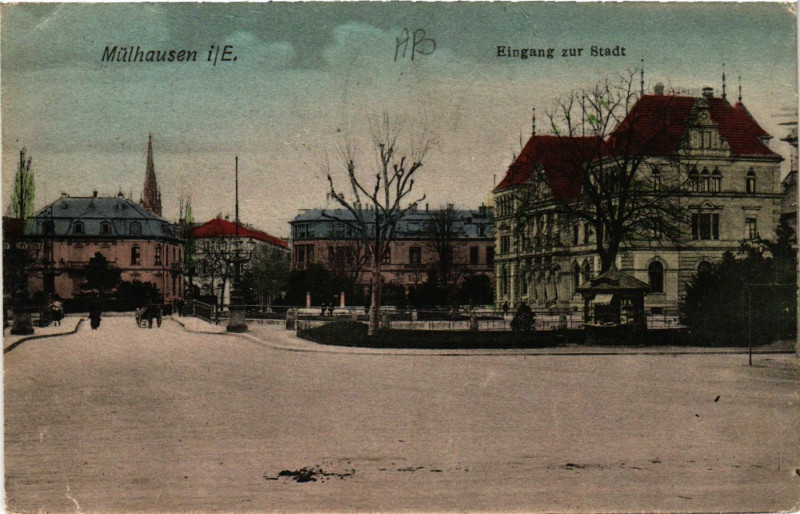 Carte postale ancienne Mulhausen - Eingang zur Stadt