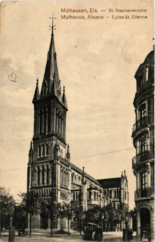 Carte postale ancienne Mulhausen Saint-Stephanskirche Mulhouse Alsace Eglise.. à Mulhouse